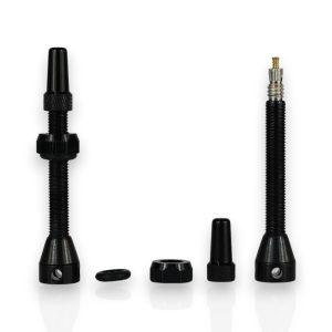 PACK 2 VALVULAS ALUMINIO NEGRO MOUSE 50mm + REMOVER