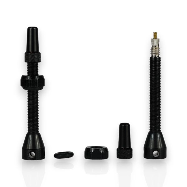 PACK 2 VALVULAS ALUMINIO NEGRO MOUSE 50mm + REMOVER